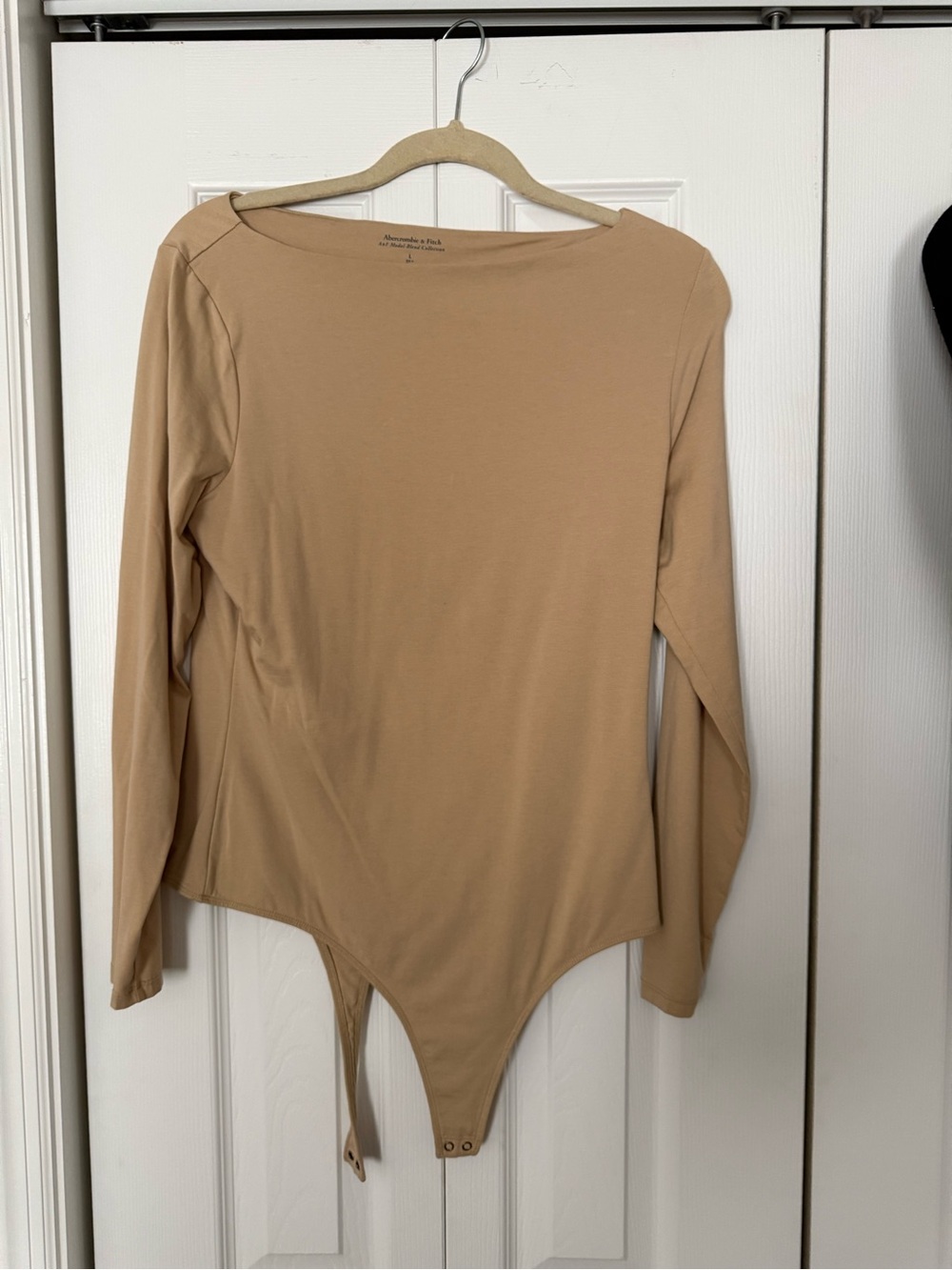 Abercrombie & Fitch Long-Sleeve Tan/Nude Bodysuit